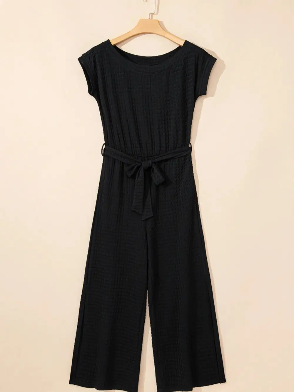 One Shoulder Short Sleeve Knotted Waist Shorts