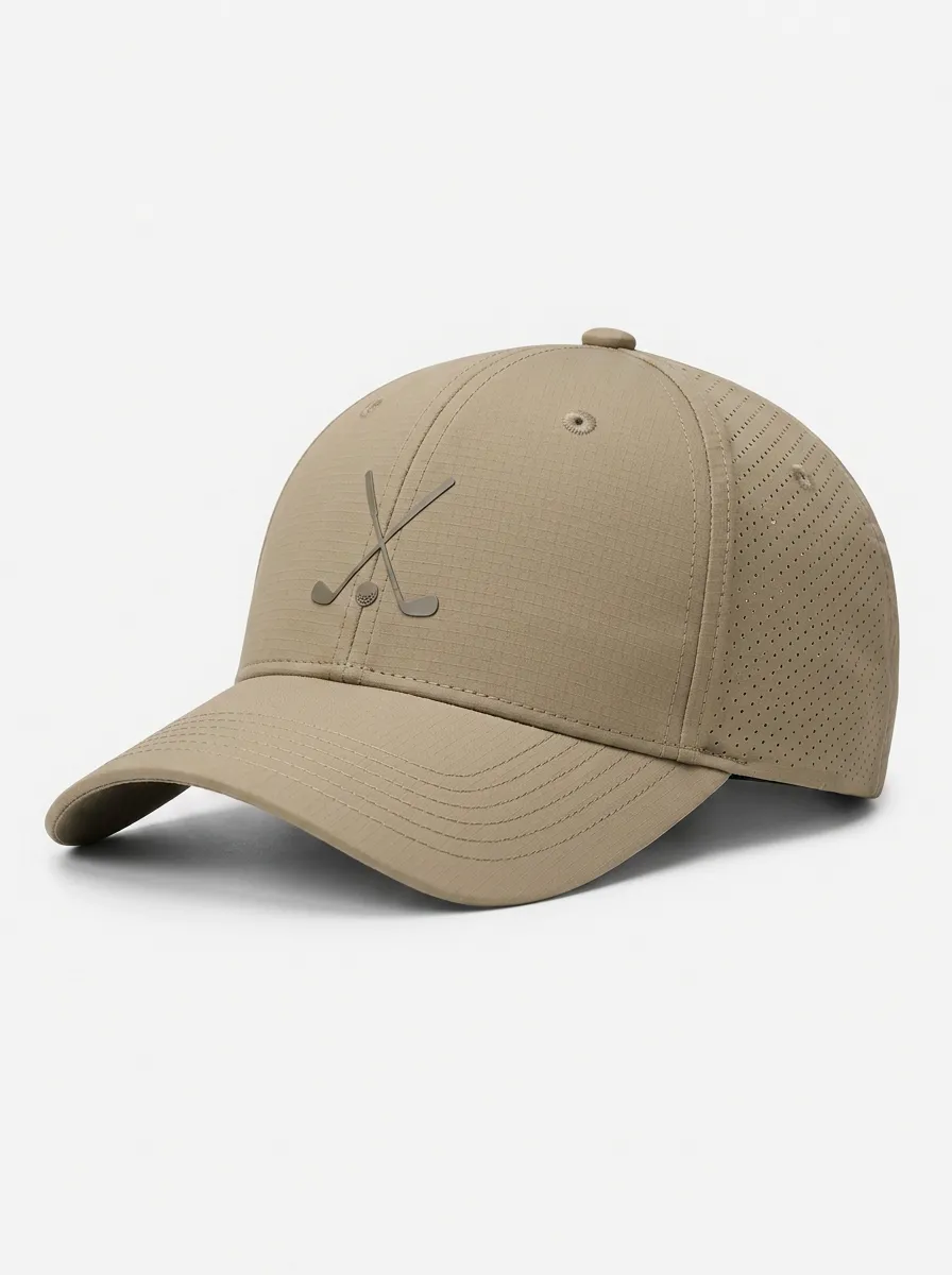 Unisex Golf Cap Featuring Crossed Clubs Print