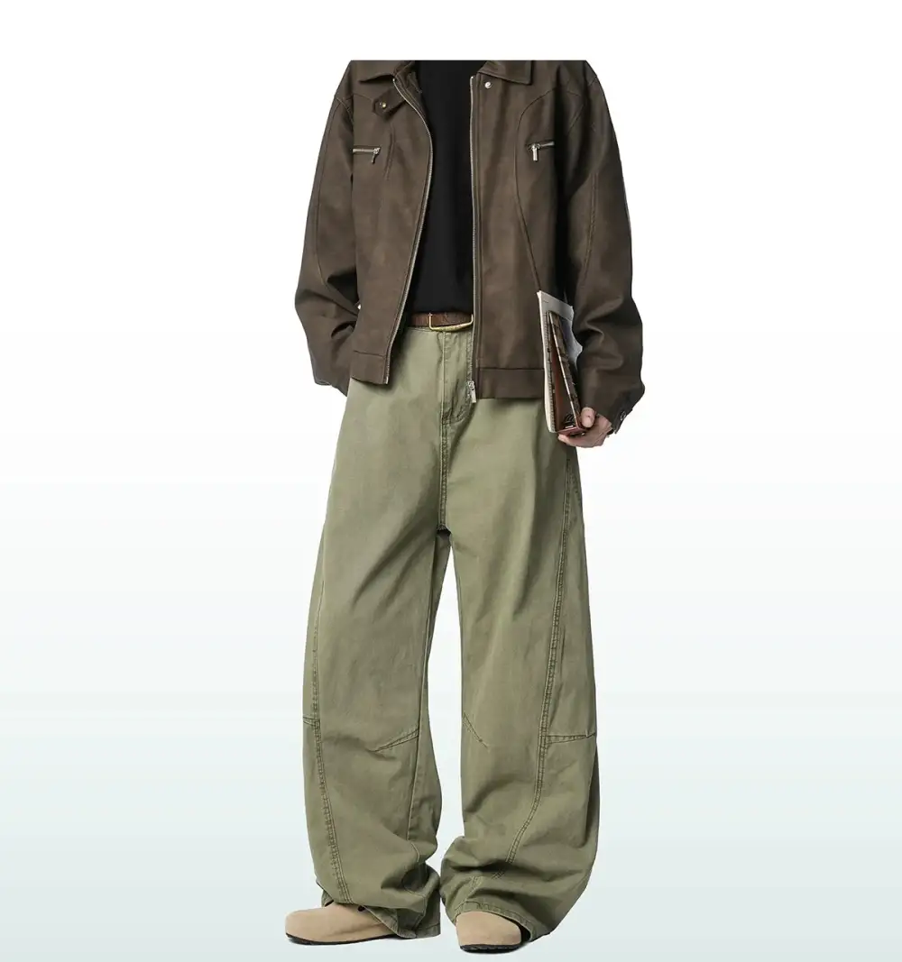 Wide Leg Cargo Trousers