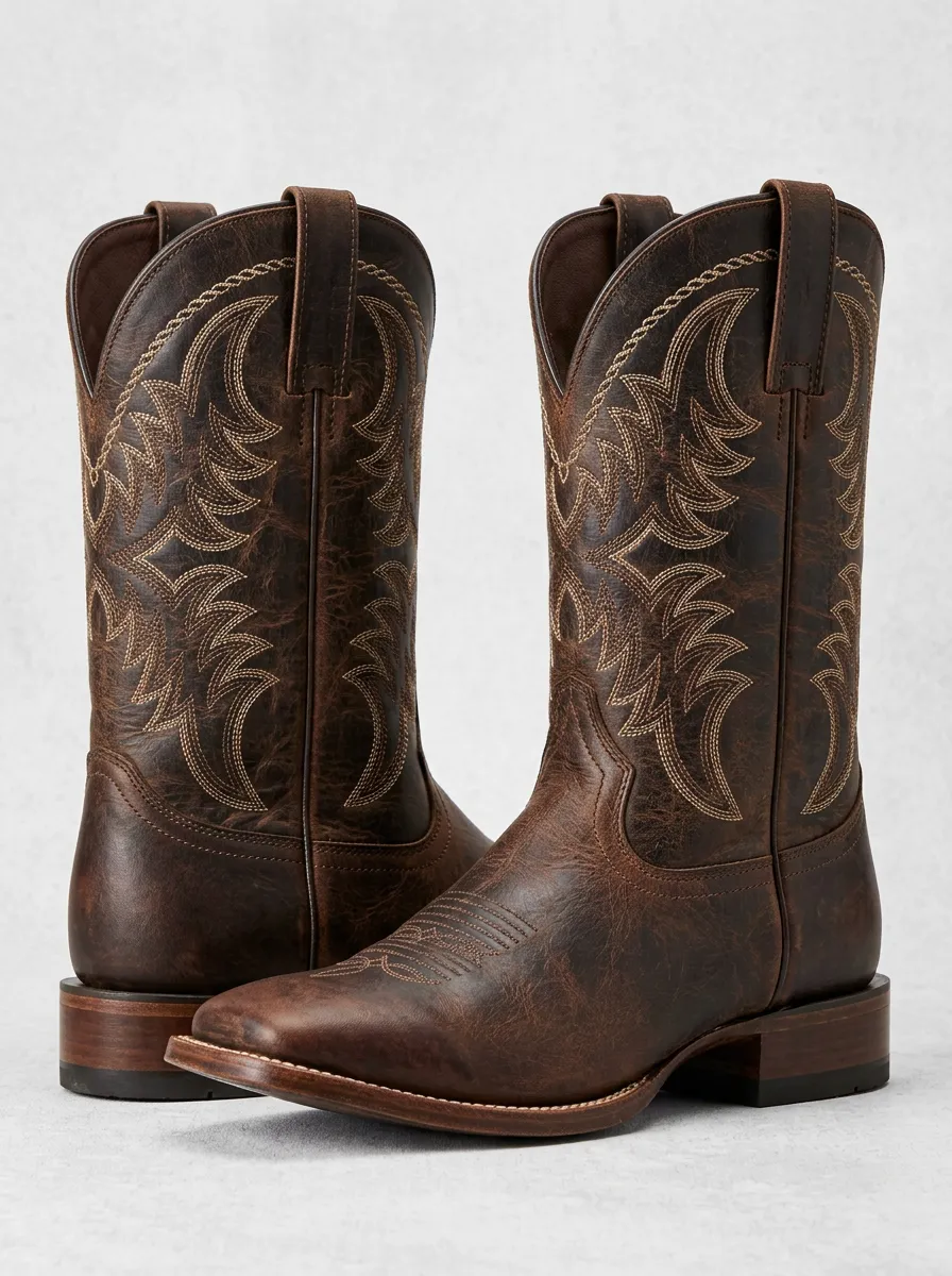 Men's Western Cowboy Embroidered Cowboy Boots
