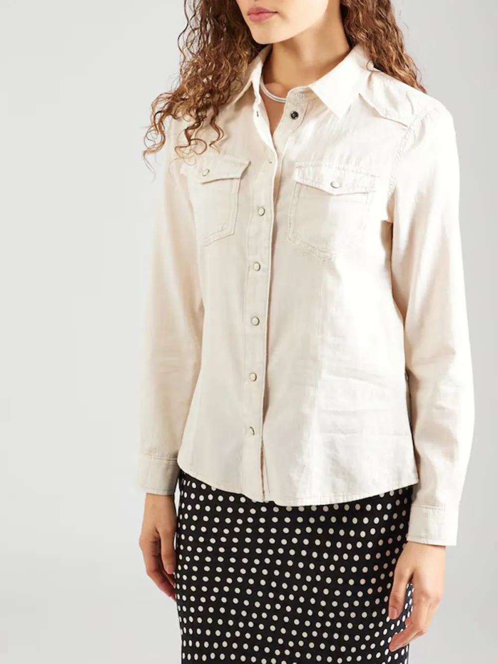 Breast Pocket Casual Style Blouse