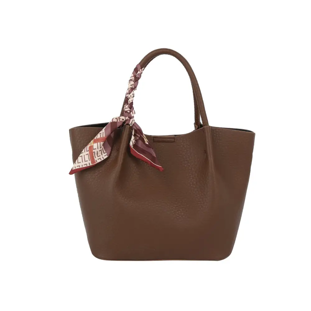 Pebbled Scarf Accent Tote Bag