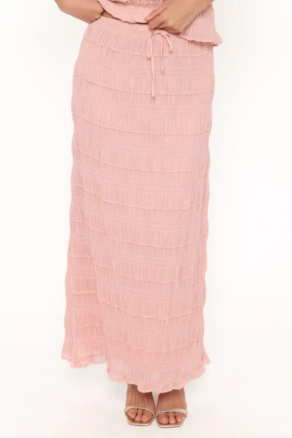 Textured Maxi Midi Skirt