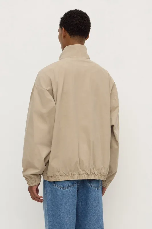 Ash Gray Cotton Stand Collar Jacket