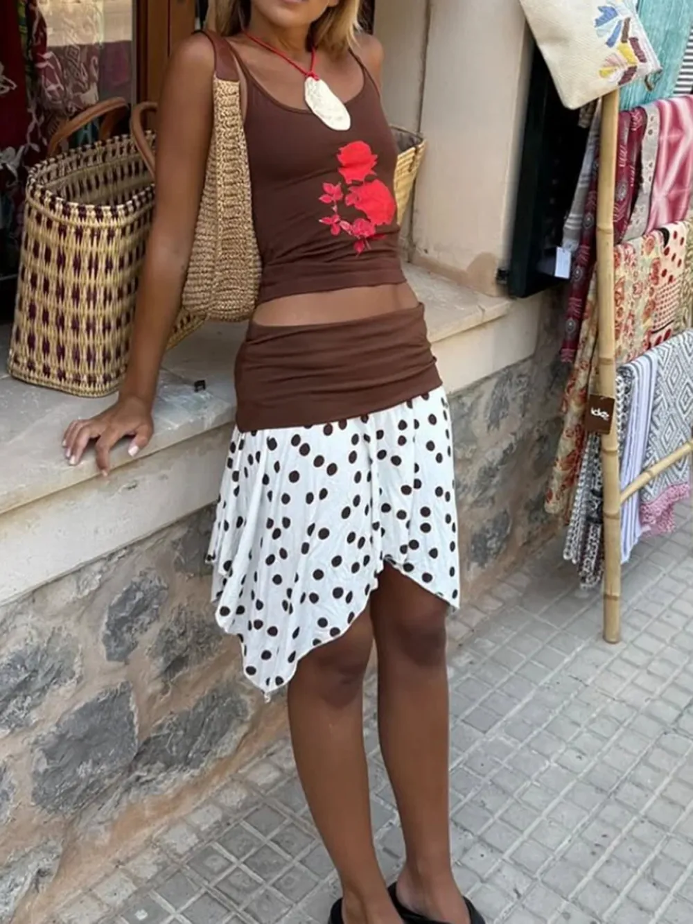 Casual Style Polka Dot Skirt