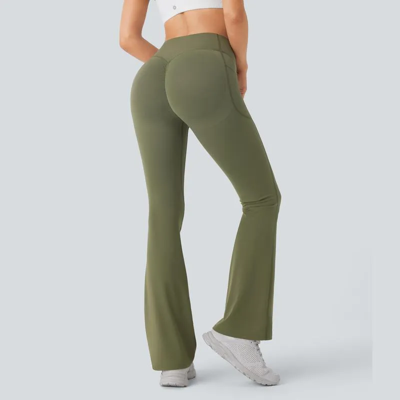 UltraSculpt High Waisted Tummy Control Pocket Shaping Yoga Bootcut Leggings