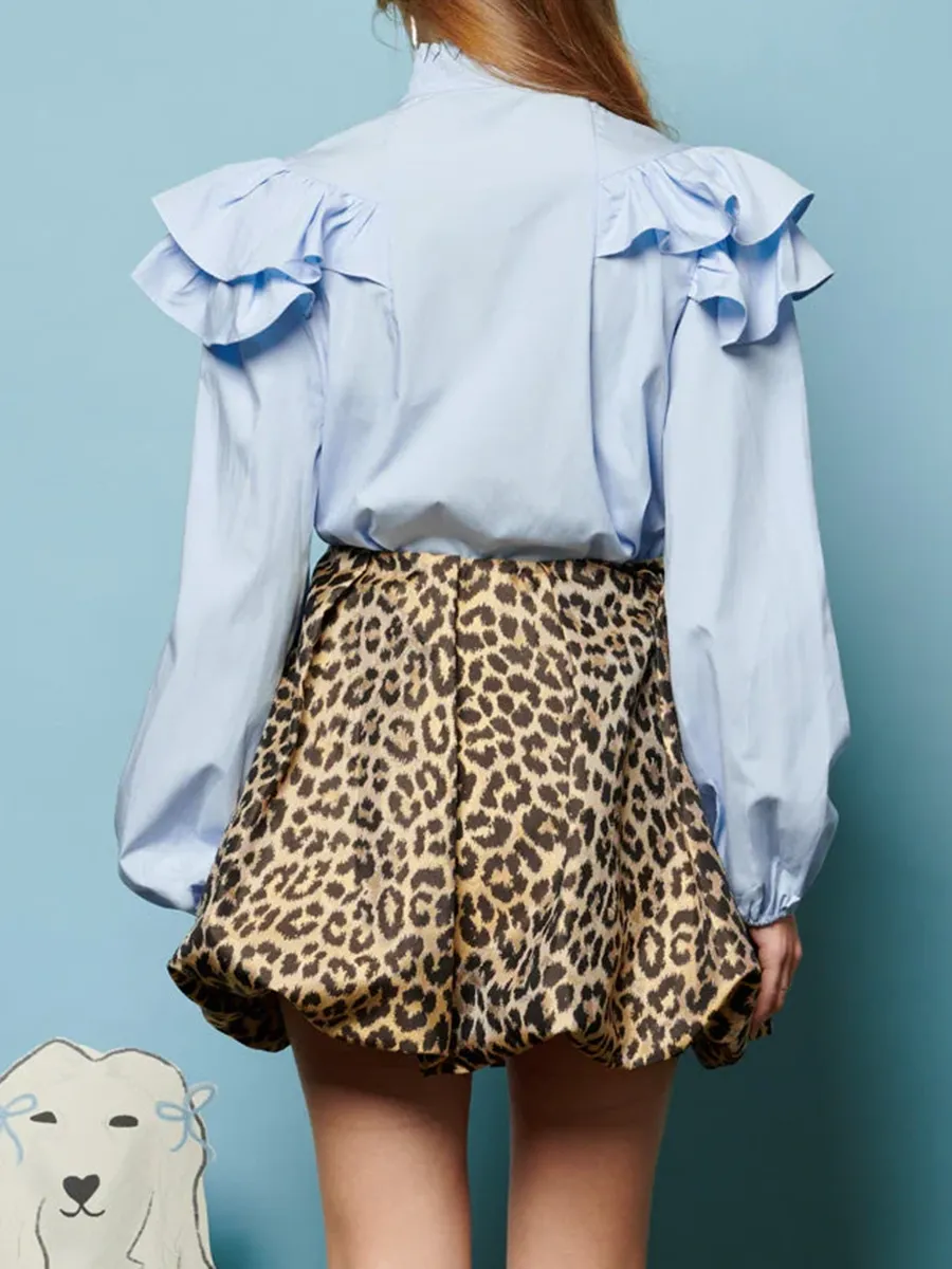 Casual Style Ruffle Blouse