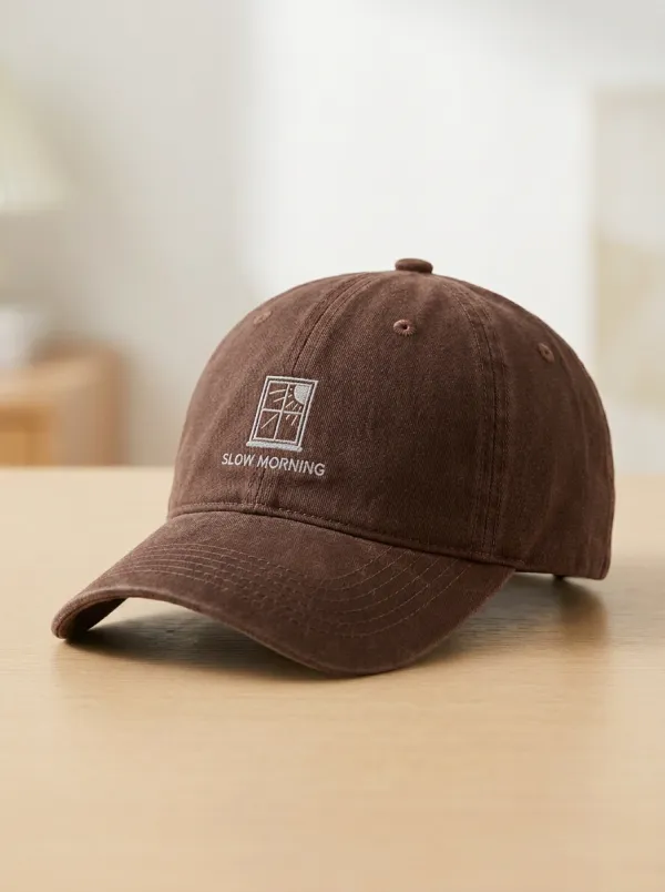 Relaxed Slow-Morning Window-Motif Printed Unisex Baseball Cap