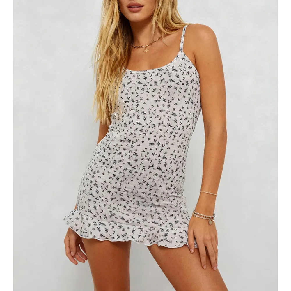 Scoop Neck Ruffle Hem Mini Cami Nightdress