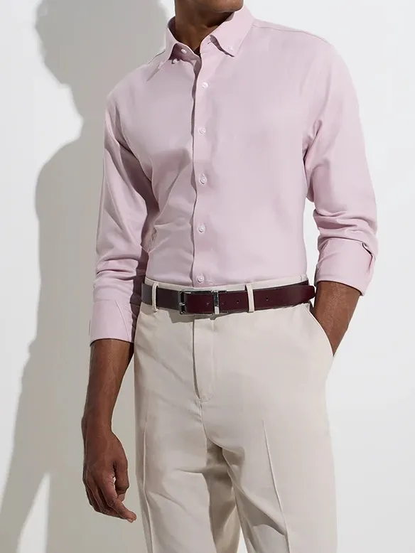 Dusty Pink Slim-Fit Cotton Man's Shirt