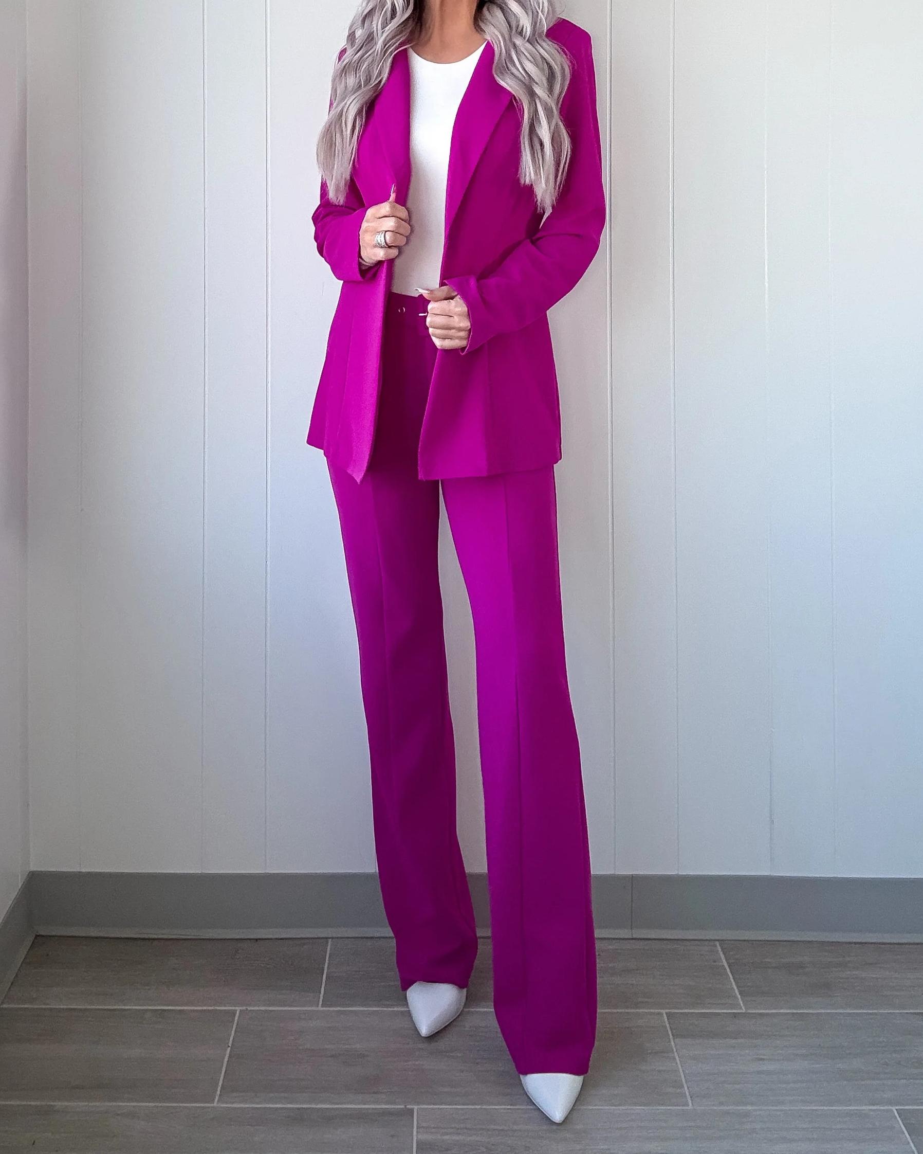Winning Awards Blazer & Pants Set - Magenta