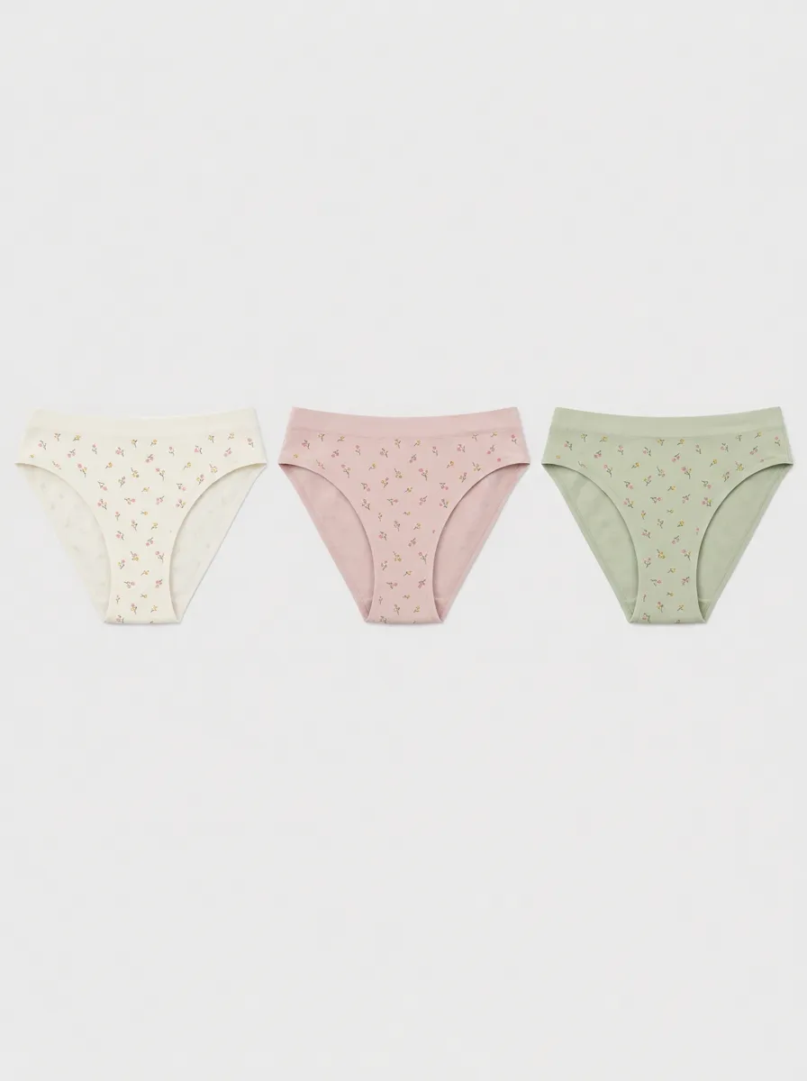 Women's Assorted Floral Patterned Briefs 3-Pack