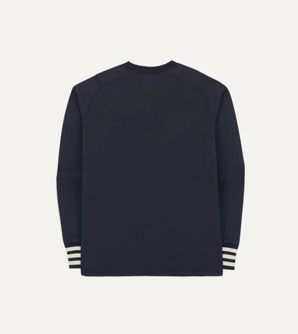 Navy Heavy Cotton Crew Neck Hiking T-Shirt Plain
