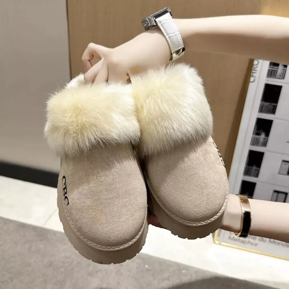 Furry Platform Slippers