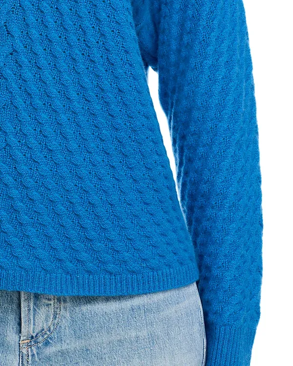 Drop Shoulder Waffle Mock Neck Sweater