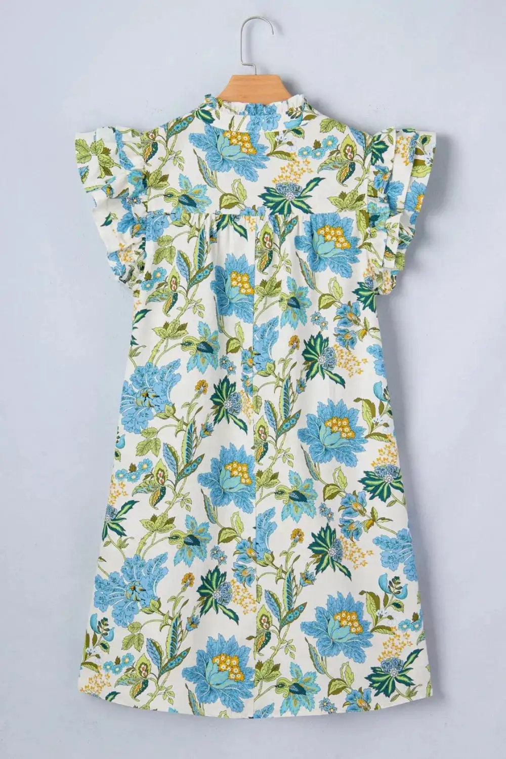 Floral Printed V Neck Mini Dress