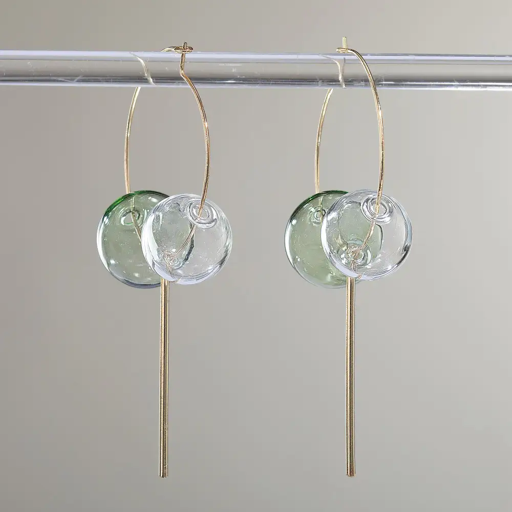 Glass Modern Hoop Earrings
