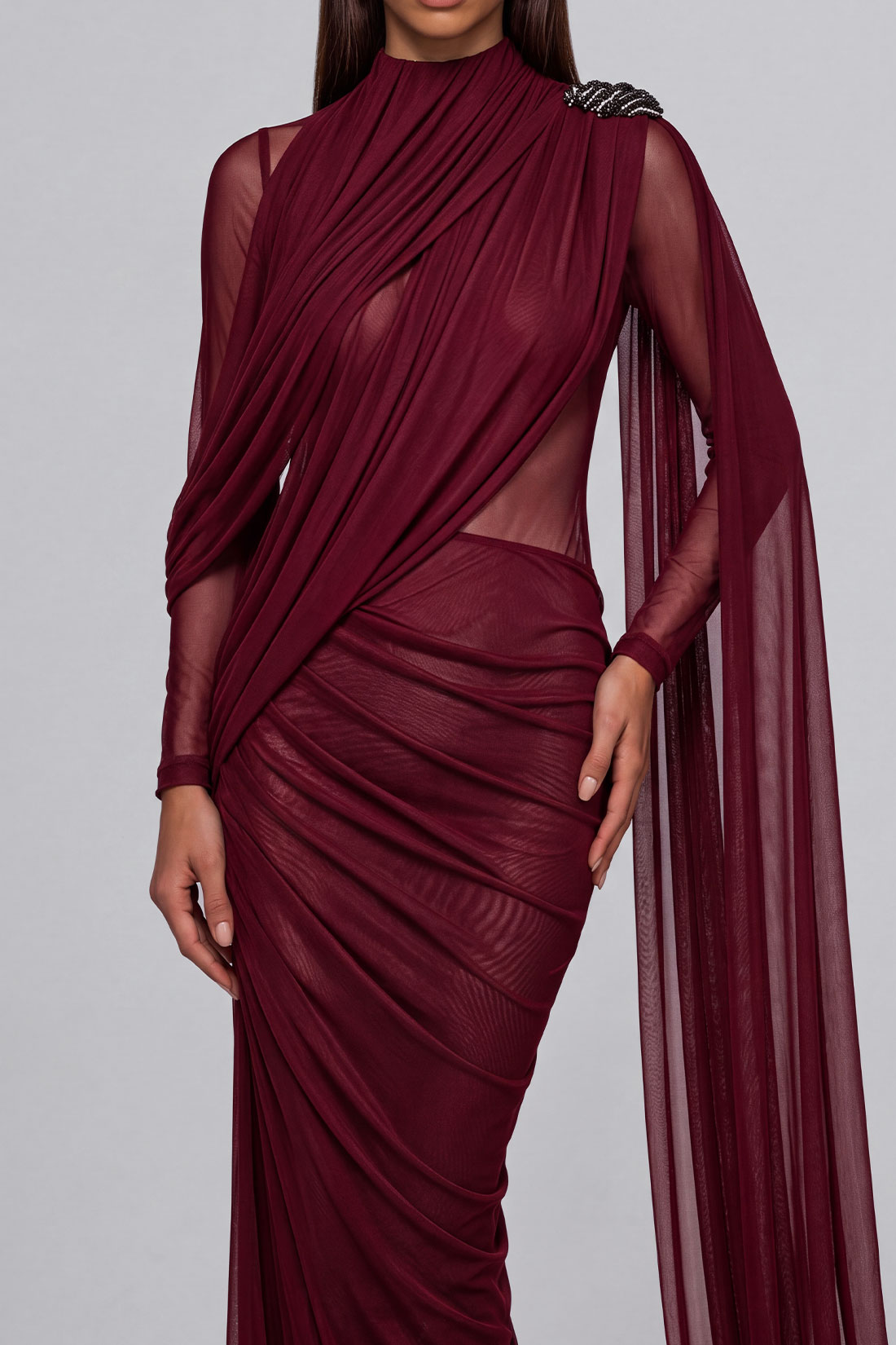 Classic Ruched Maxi Dress