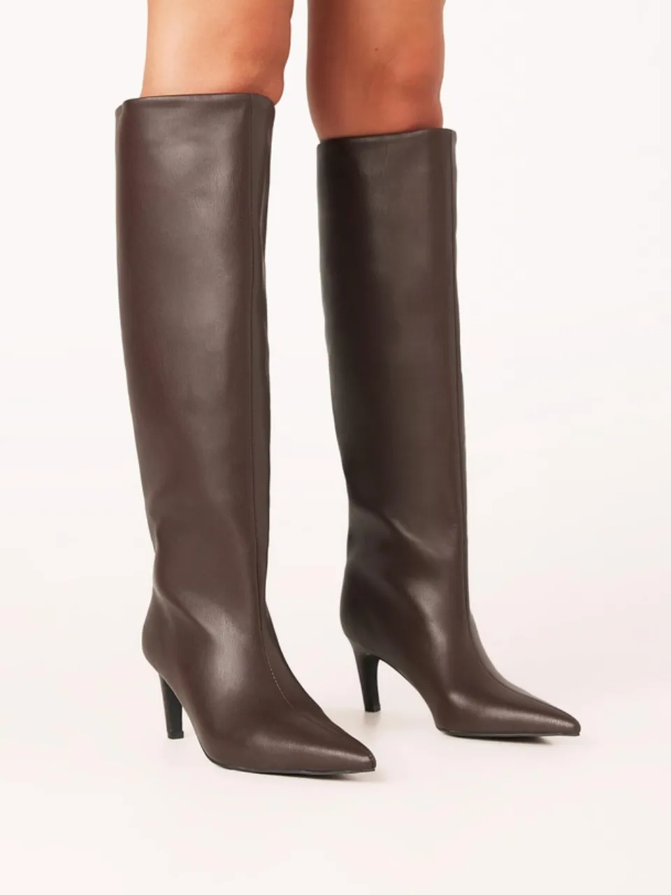 Modern Faux-Leather Leather Pointed-Toe Ankle Boots