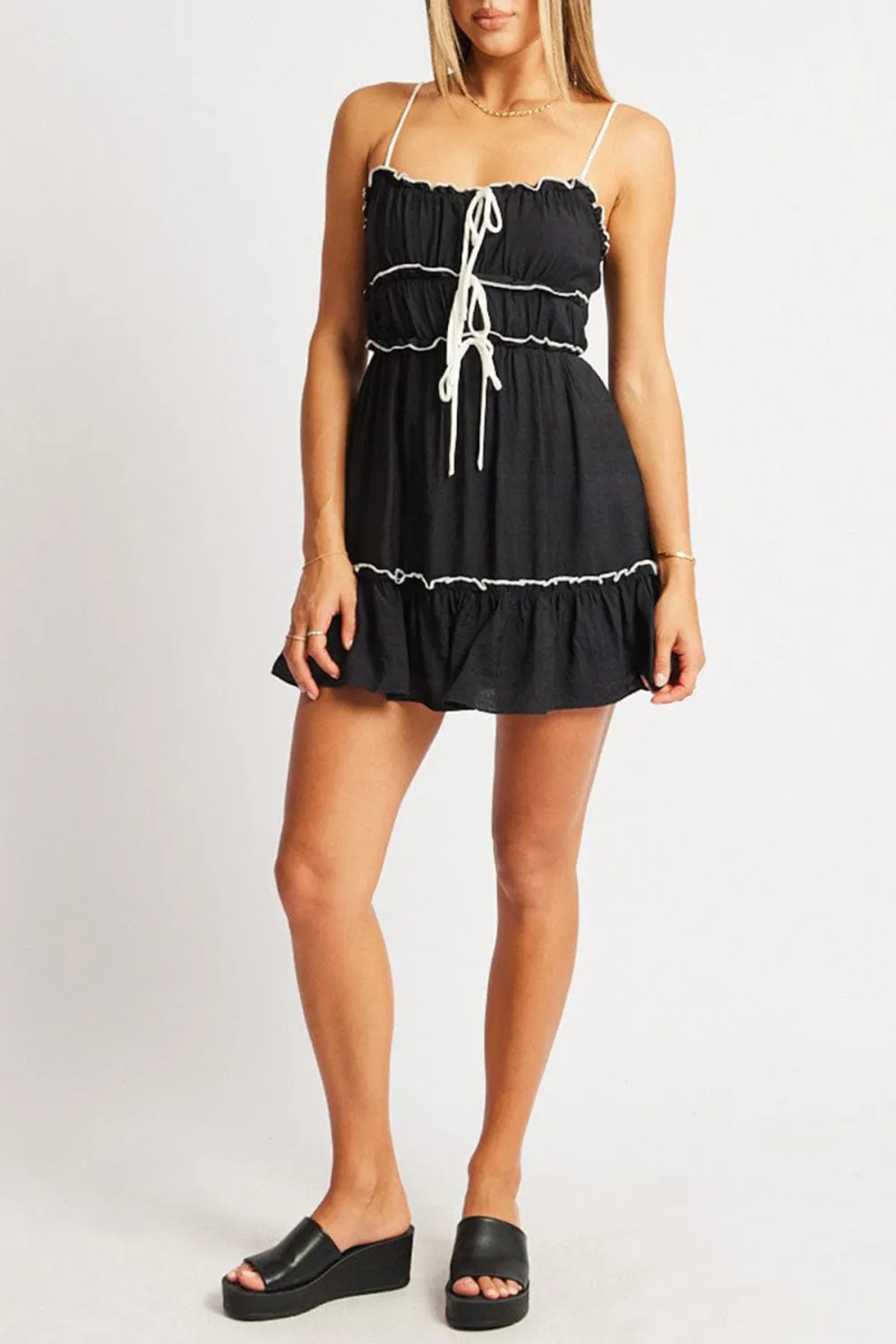 Black Fit And Flare Mini Dress