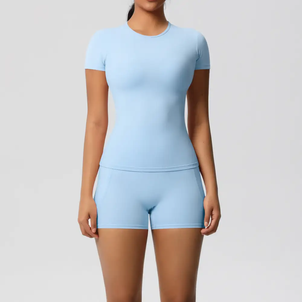 Brushed Short-Sleeve Top, Trousers and Shorts Active Set