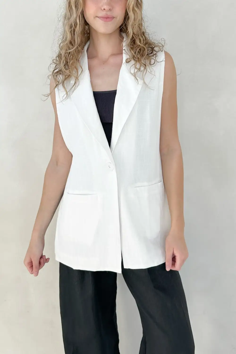 Soft Linen Blend Vest