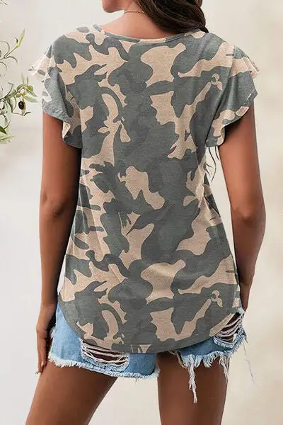 Playful Round-Neck Short-Sleeve Cotton T-Shirt