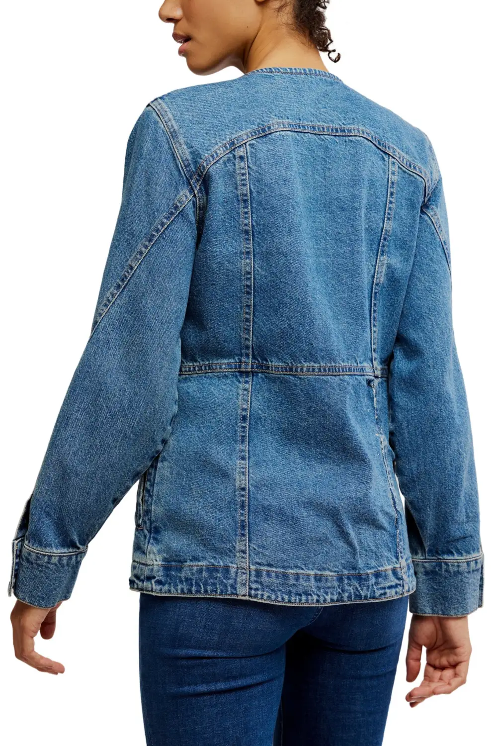 Denim Button Front Layering Jacket