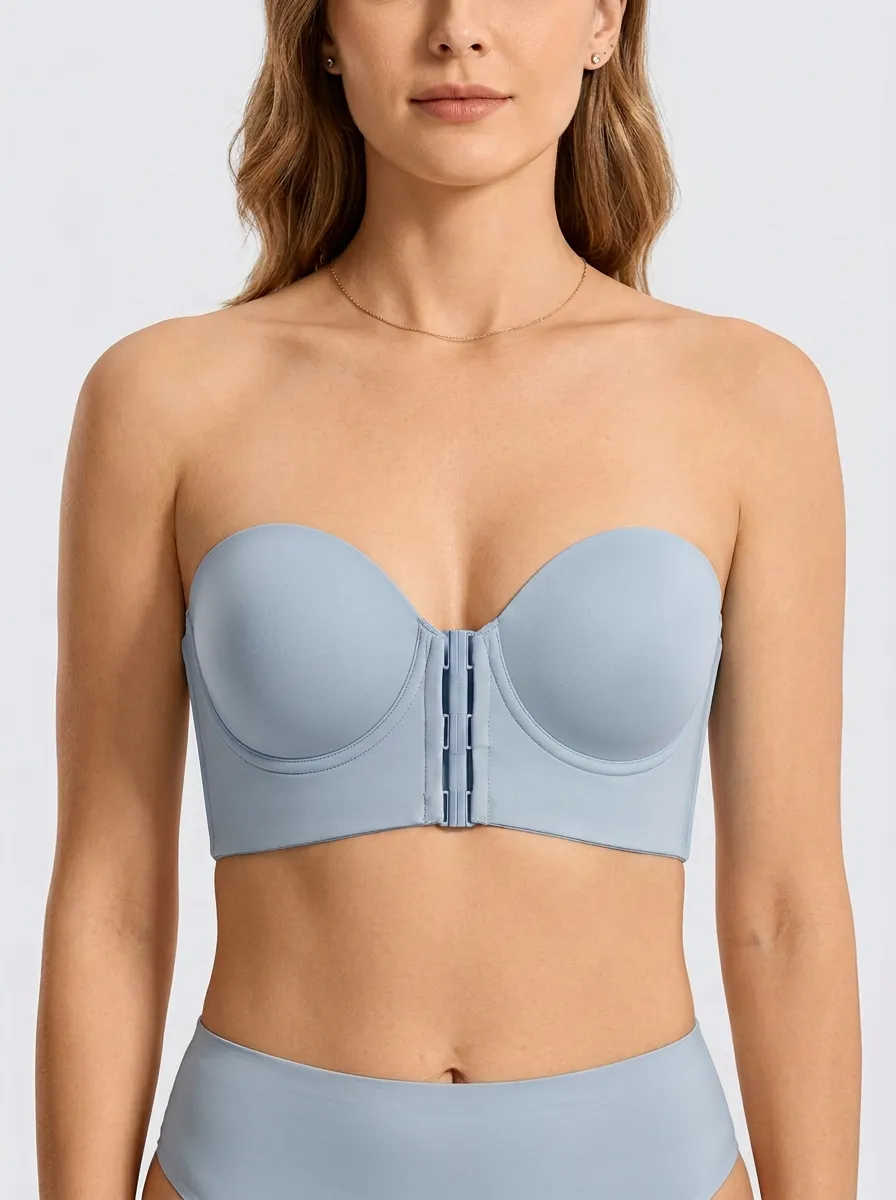 Women's Bandeau-Style Front-Closure Bustier Bra