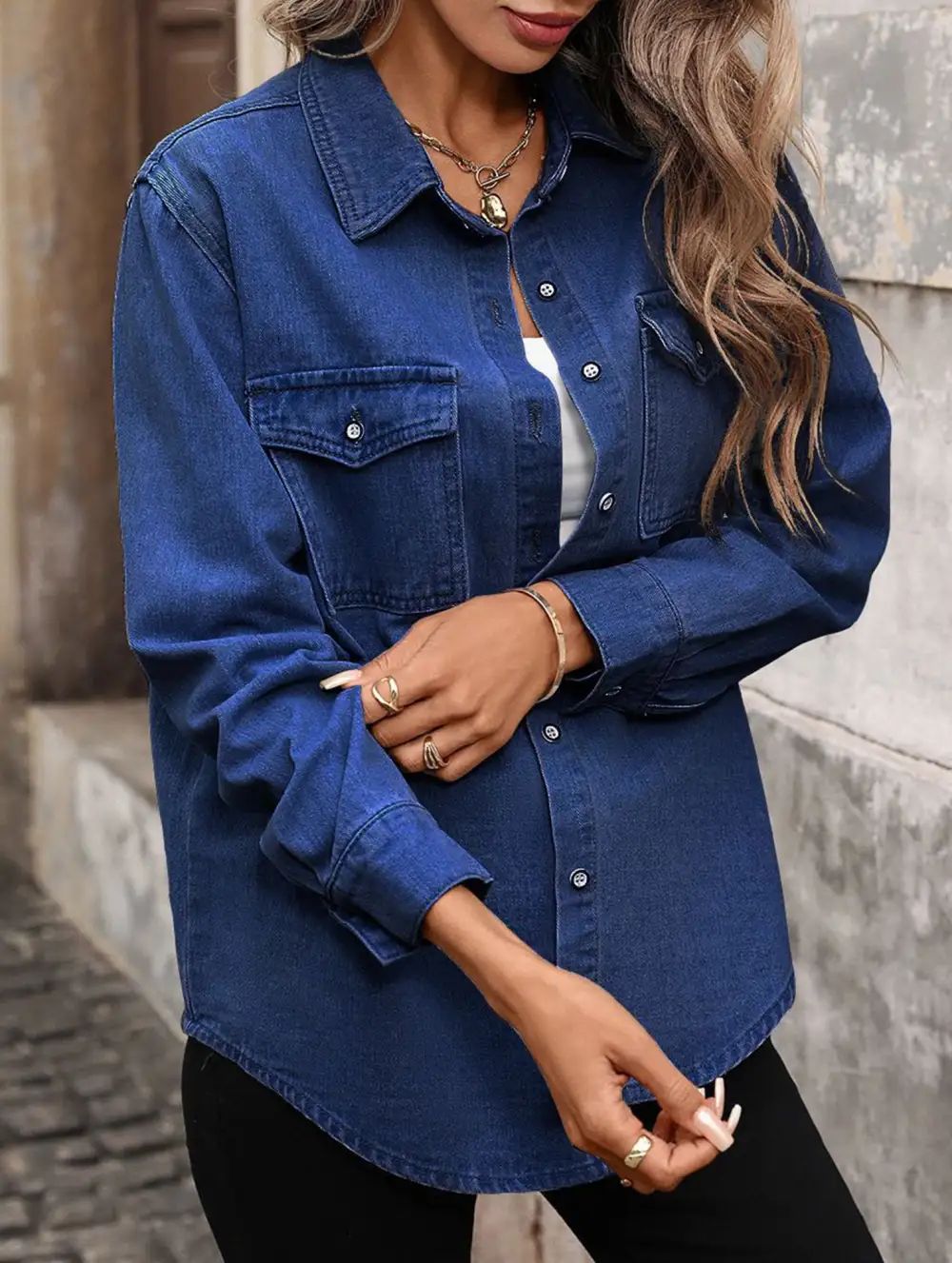 Washed Denim Cardigan Long Sleeve Jacket