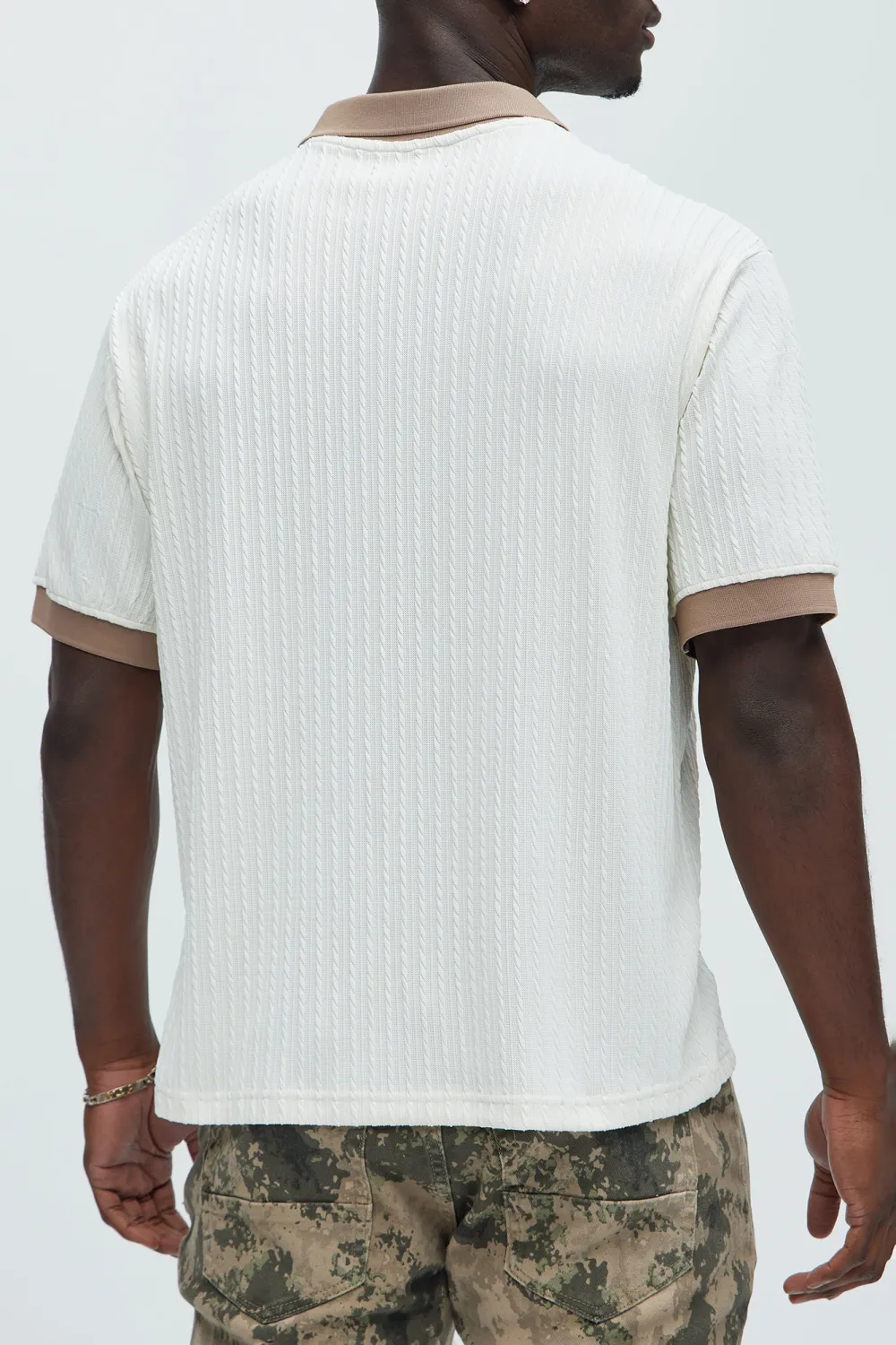 Color Block Textured Polo