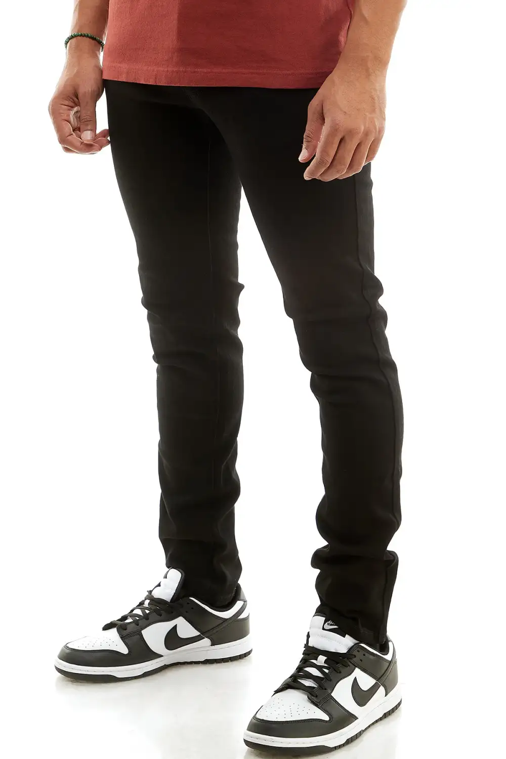 Men's Skinny Zip Detail Patchwork Pants