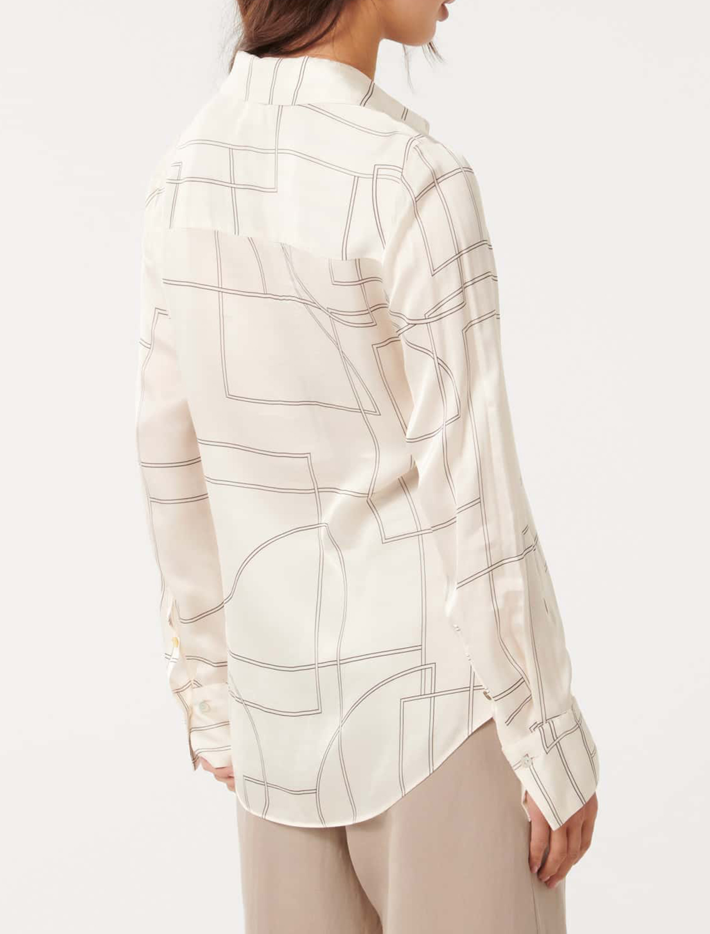 Notched Neck Satin Shirt