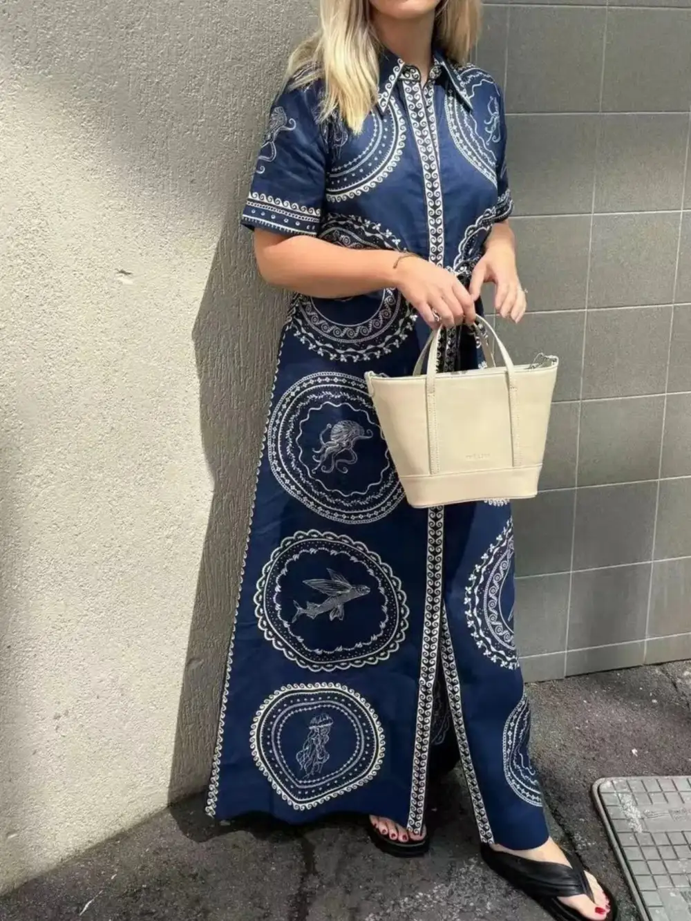 Belted Printed Maxi Dress
