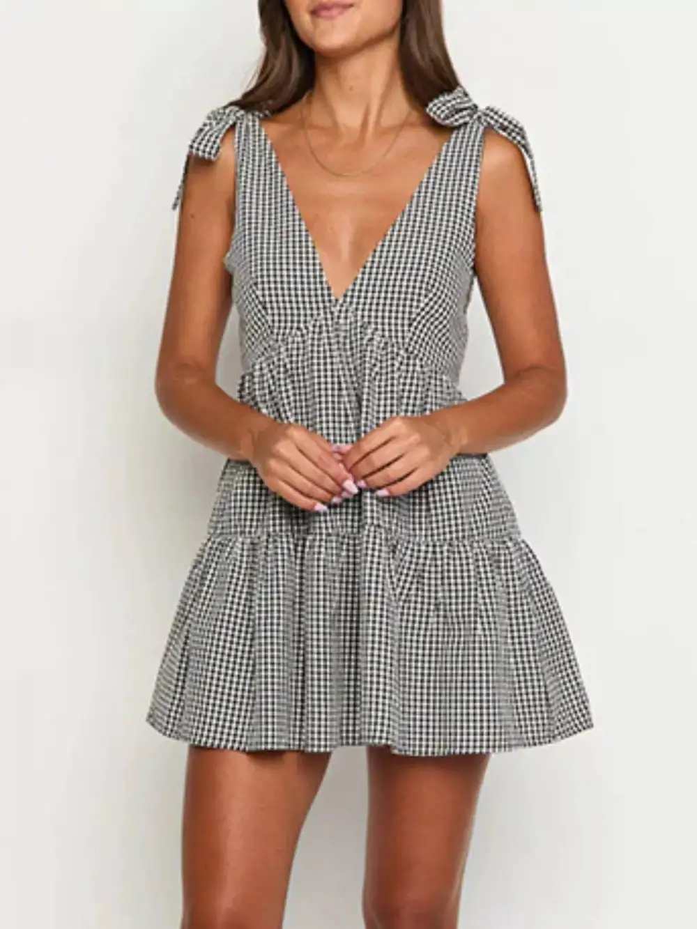 Structured Shape Plaid Mini Dress