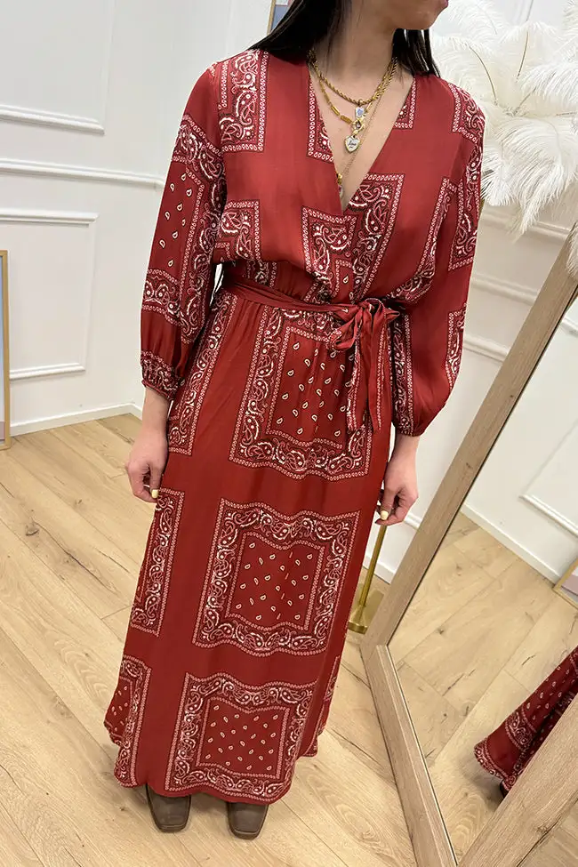 Sierra Maxi V Neck Viscose Dress