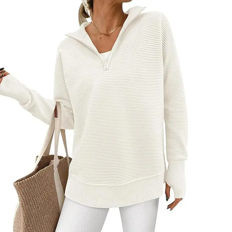 Ultimate Cozy V-Neck Ribbed Knit Pullover – All-Season Comfort & Style
