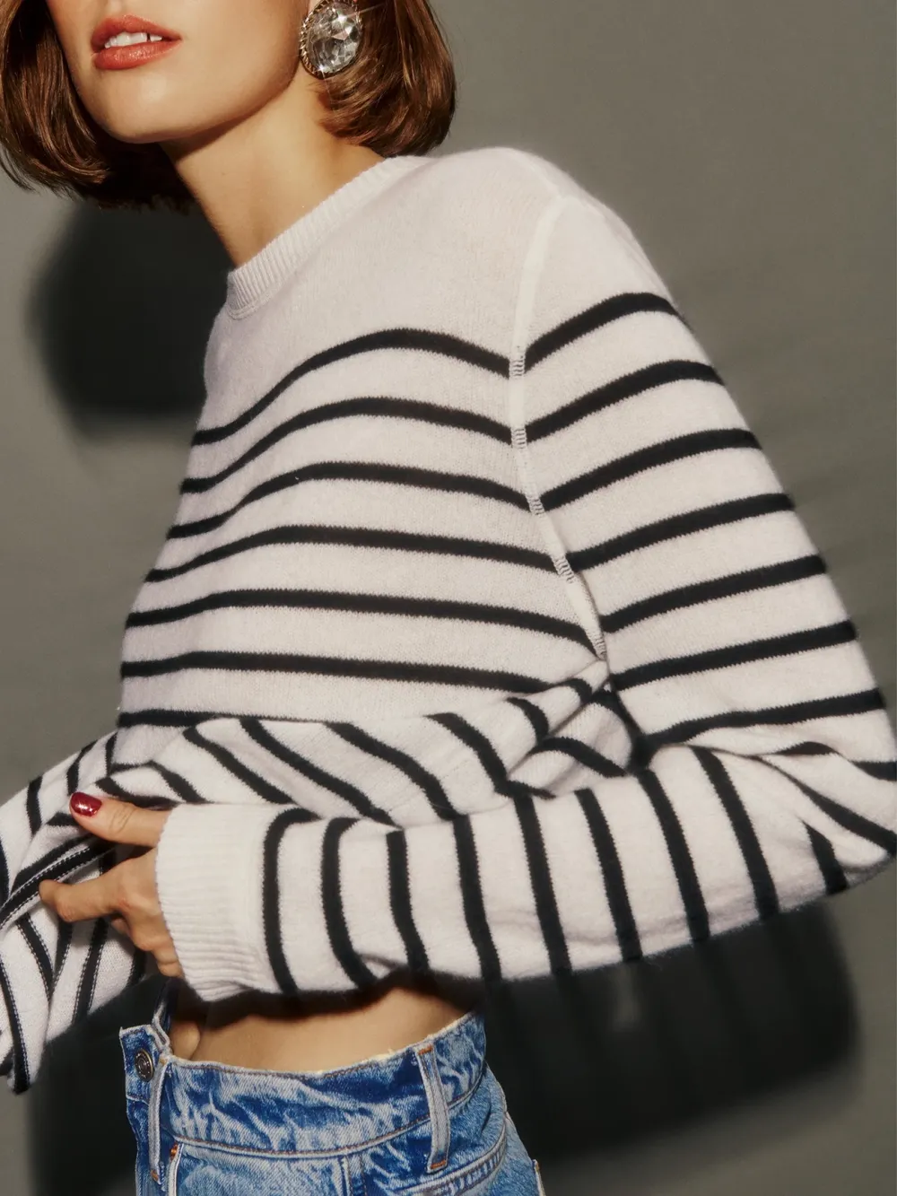 Striped Cashmere Boyfriend Sweater