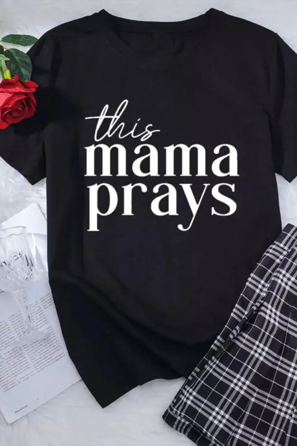 Black This Mama Prays Letters