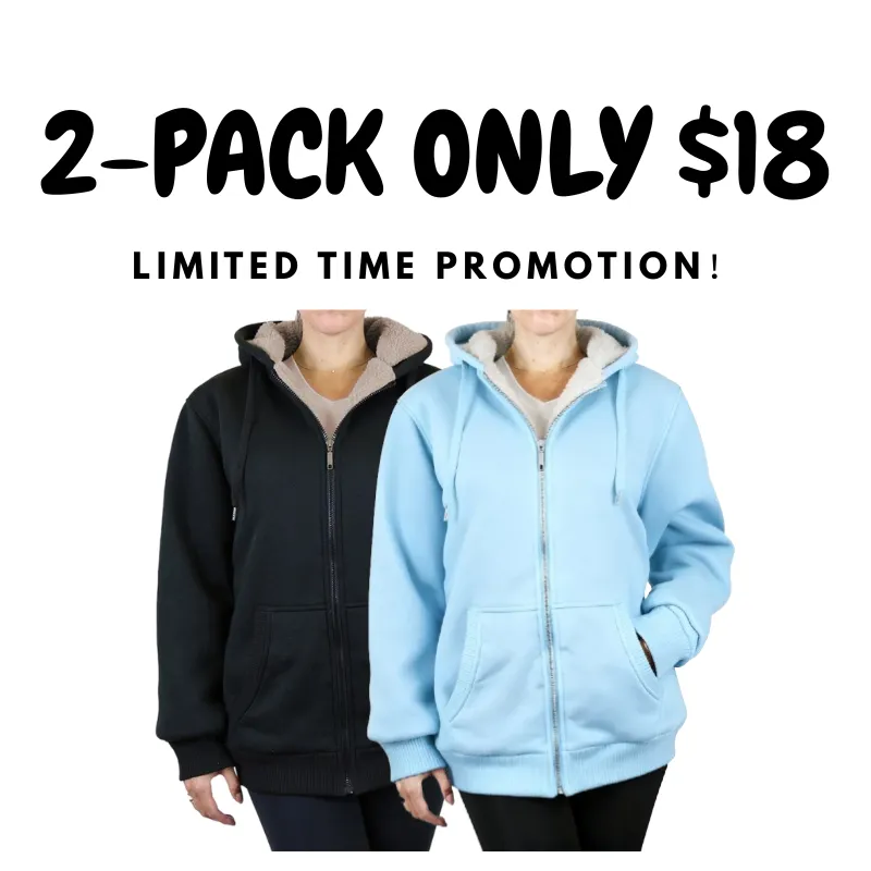 Women's Regular Fit Heavyweight Sherpa Fleece Lined Hoodies