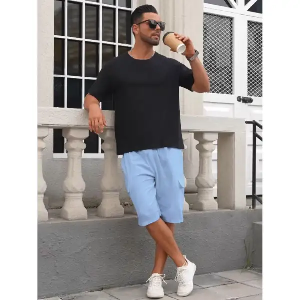 Men's Full Size Drawstring Shorts with Cargo Pockets Plus Size