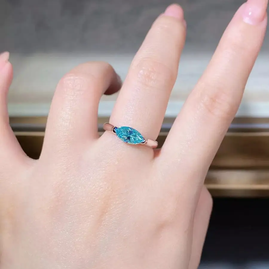 Neat Sterling Silver Moissanite Ring