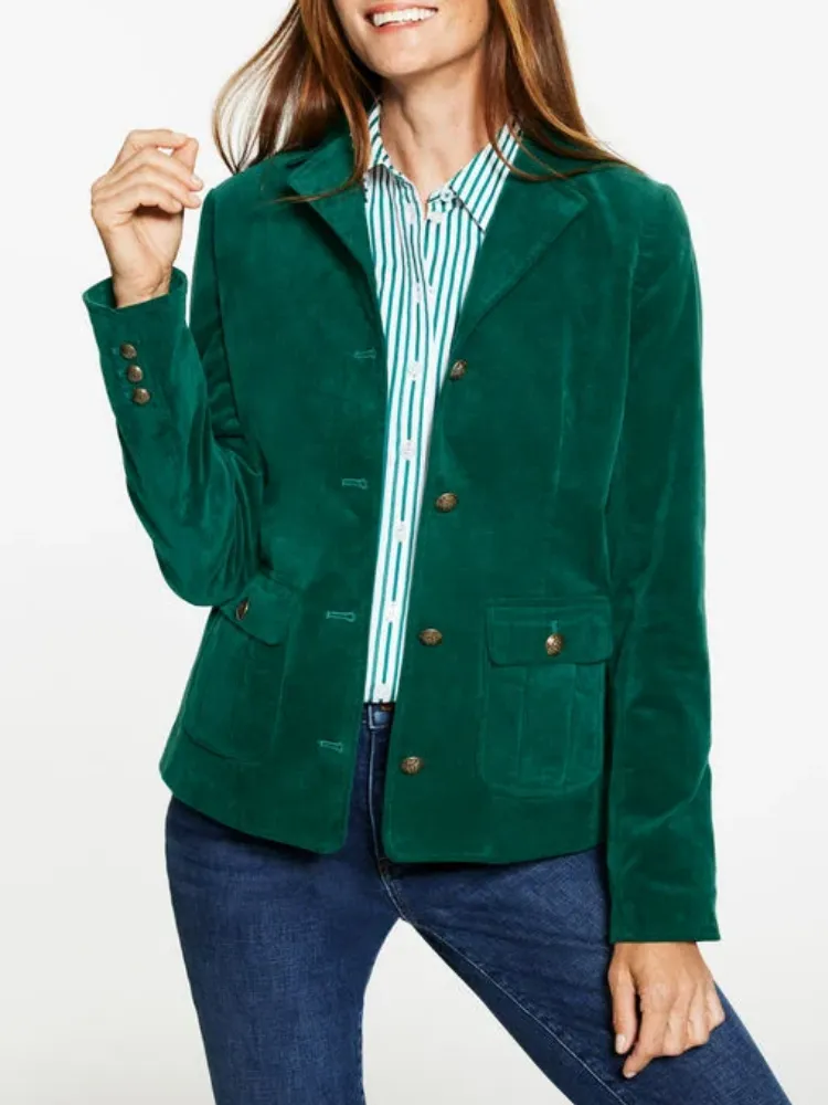 Women's Classic And Versatile Plush Velvet Jacket
