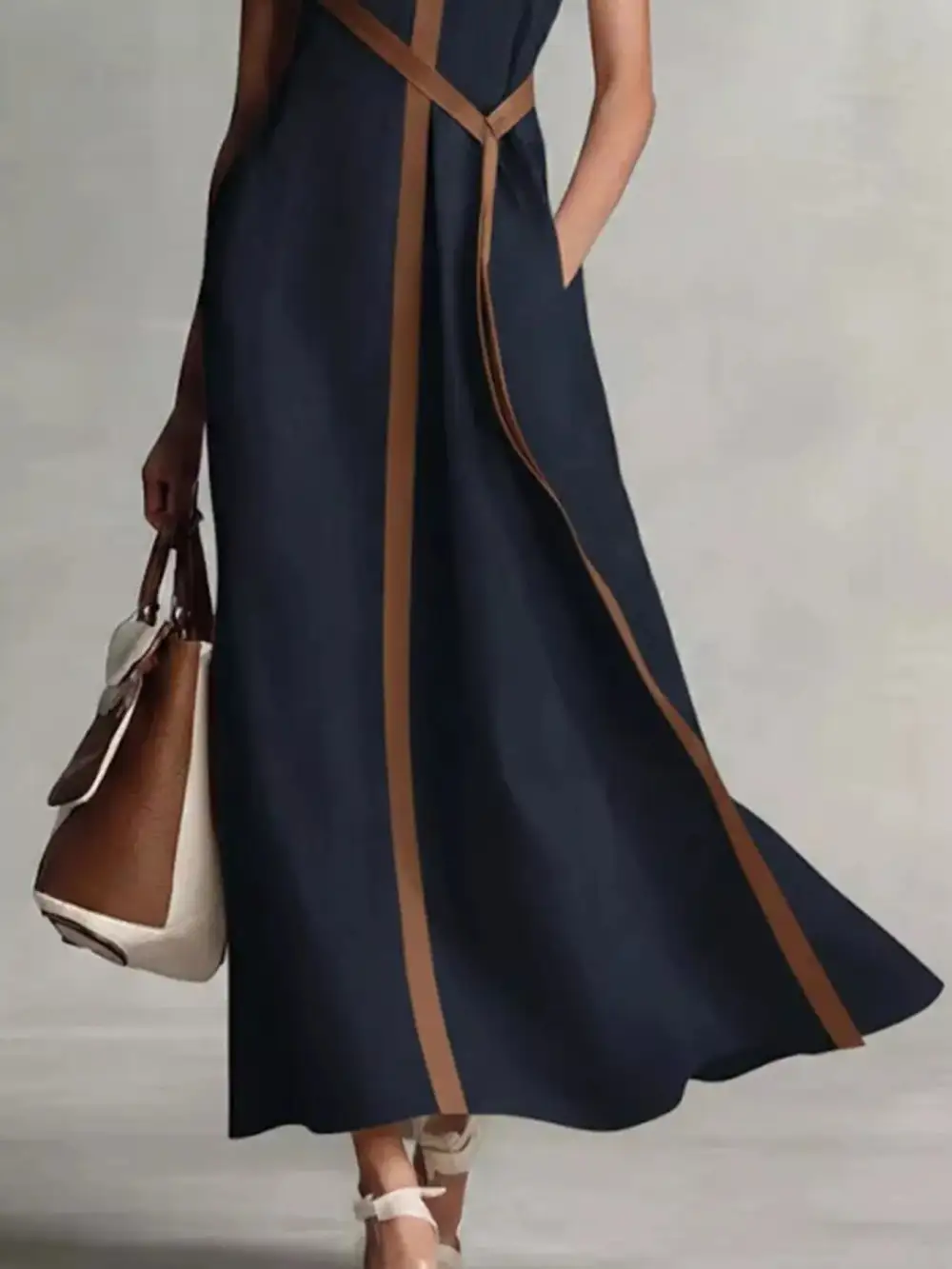 Drape Sleeveless Maxi Dress