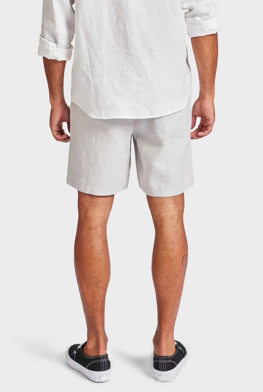 Ice Gray Linen Loose Fit Short