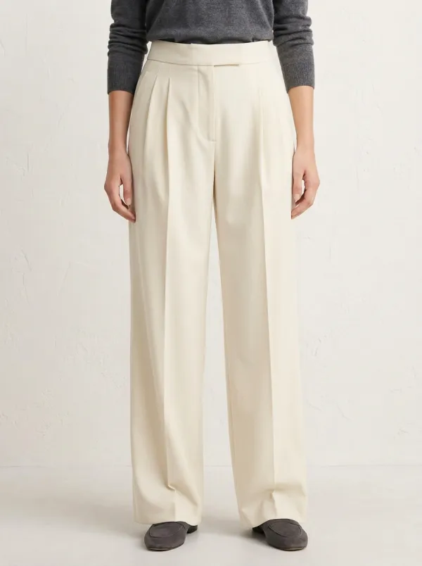 Pleated Wide-Leg Trousers