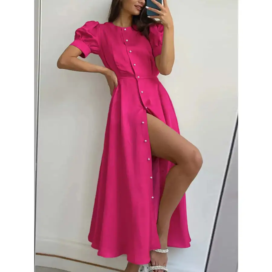Button Down Short Sleeve Dress