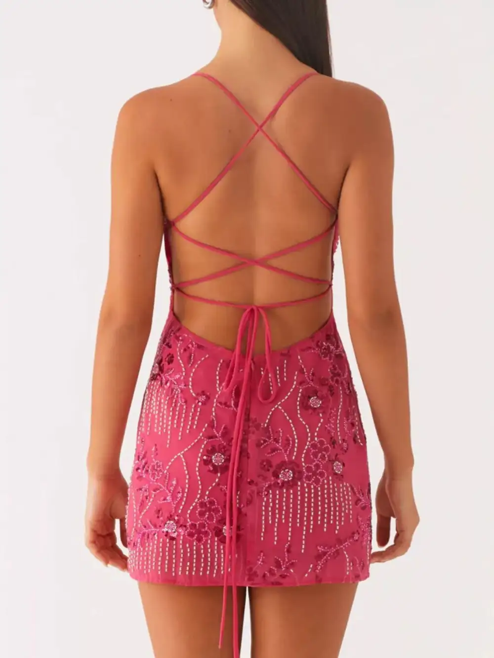 Drape Floral Mini Dress