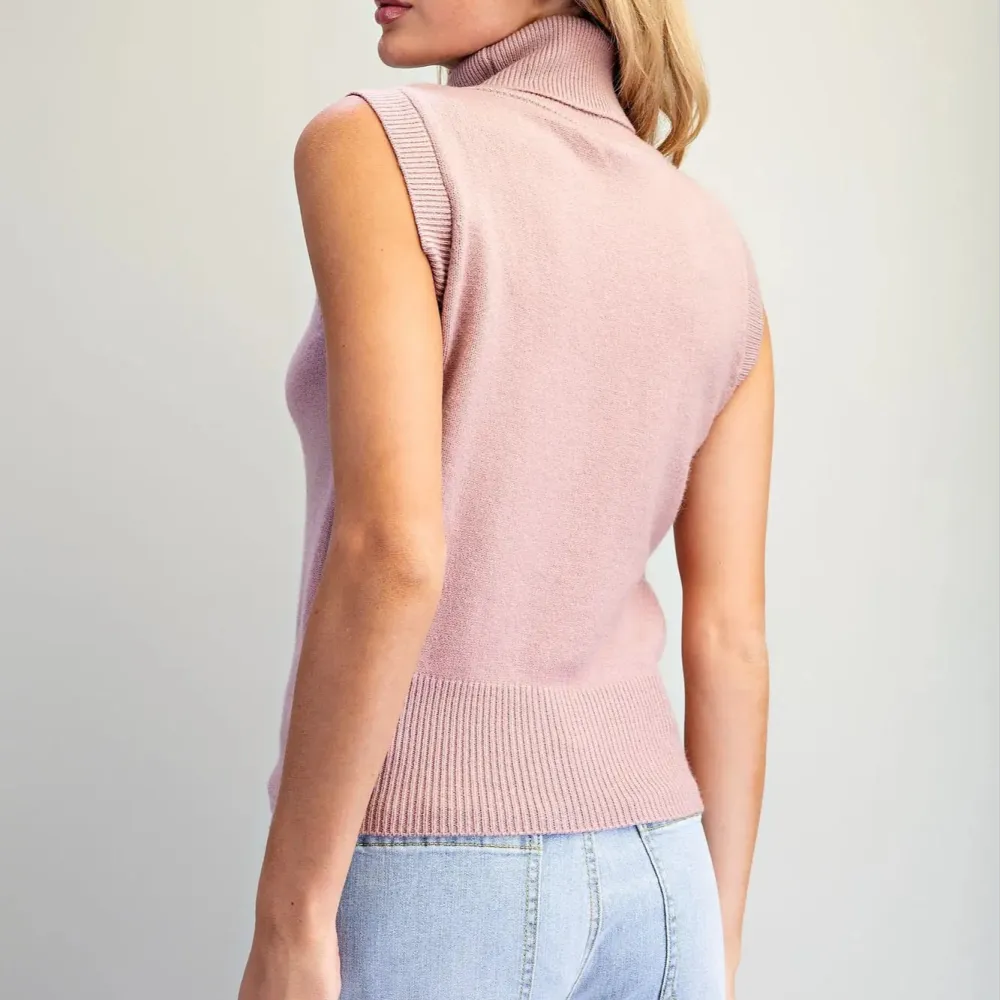 Sleeveless Turtleneck Top