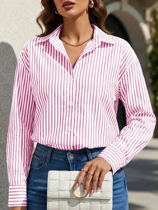 Striped Shirt with Pockets Blouse